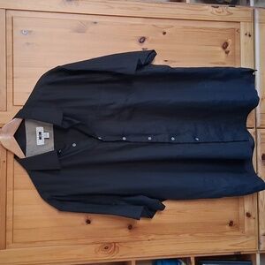 Joseph Abboud Black Linen  Resort Casual Button Down Short Sleeve Shirt Size XXL